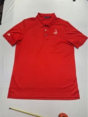 Pinehurst by Adidas Polo Shirt Golf Red Embroidered Short Sleeve Red Men Large